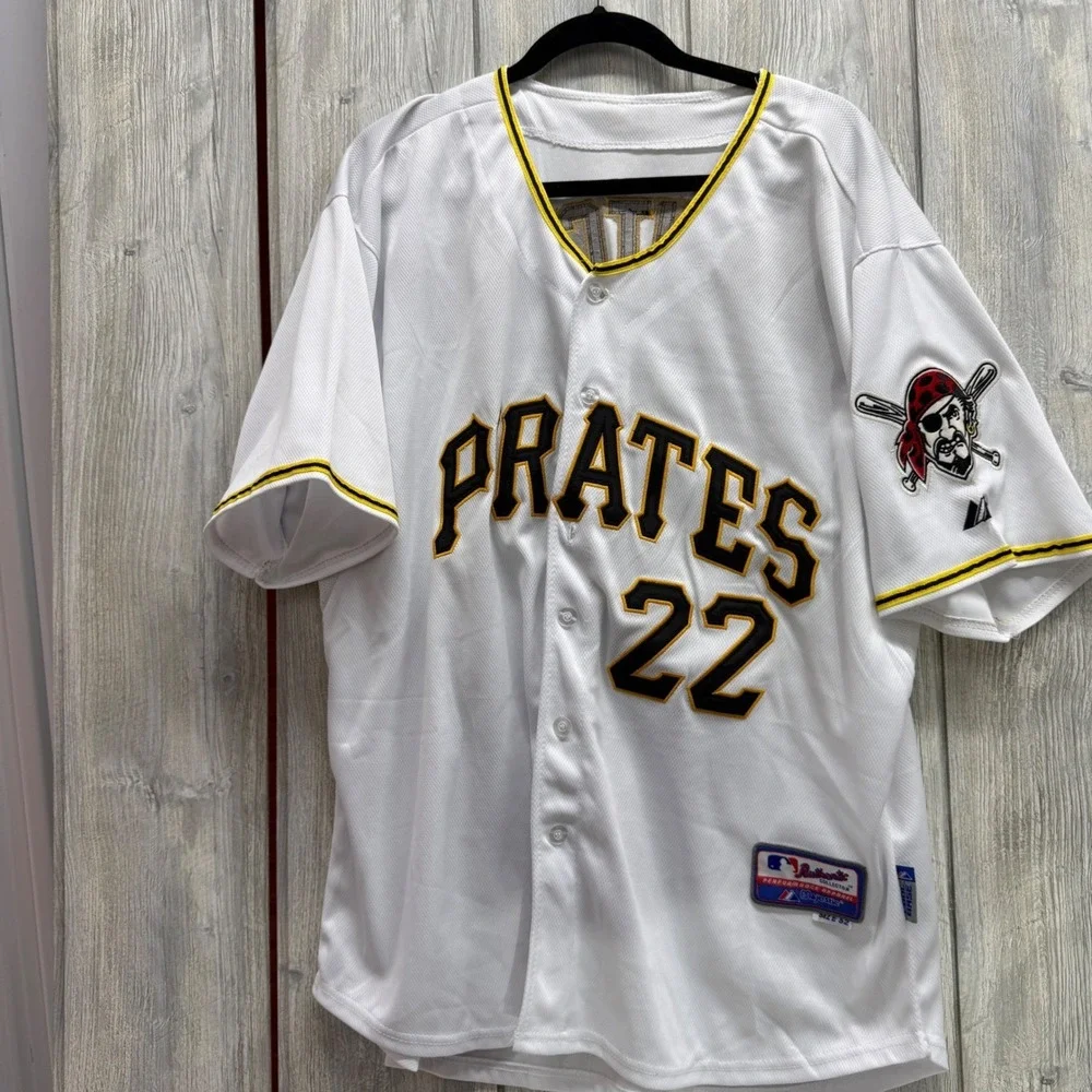 Majestic Pittsburgh Pirates Andrew McCutchen 22 Jersey Mens 52 White Authentic